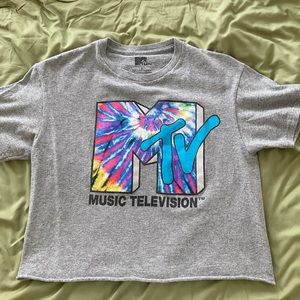MTV Rainbow/Tie-Dye Crop Top